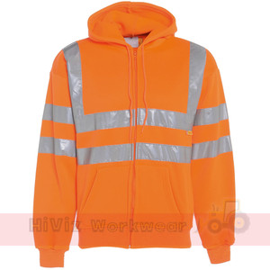 Hi Viz Vis Hooded Safety Sweatshirt Orange