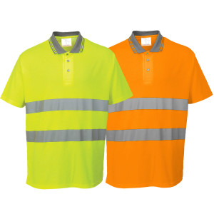 Portwest Hi-Vis Cotton Comfort Polo Shirt S171  Portwest Hi-Vis Cotton Comfort Polo Shirt S171