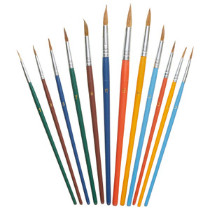 Fit For The Job 12pc Artists Brush Set - Colour Handles Fit For The Job 12pc Artists Brush Set - Colour Handles