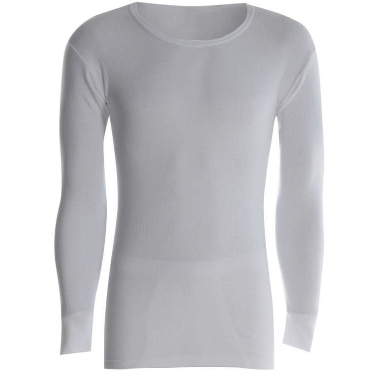 Mens Thermal Full Long Sleeve Top White