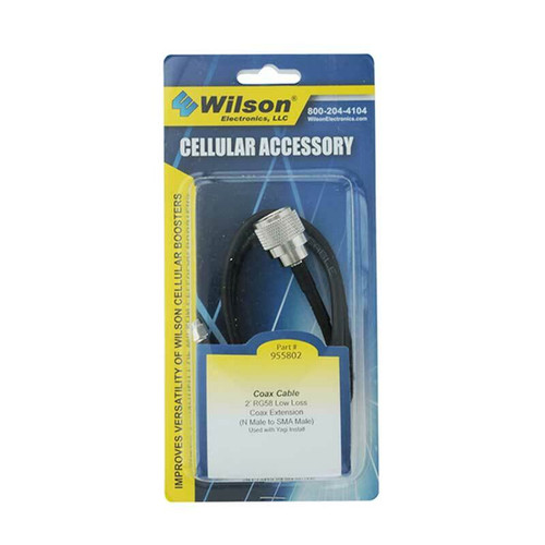 Wilson Electronics weBoost Wilson 955802 RG58 Extension N-Male to SMA-Male or 2 ft Black Cable