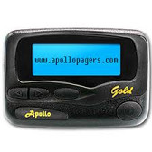 Apollo Gold Alpha Numeric Service. Color black with holster and belt clip  
43 message capacity, 4 line display with zoom feature for large type. alarm clock feature, silent and vibe mode , sleep mode