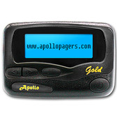 Apollo Gold Alpha Numeric pager. 4 beep alerts ,8 melody alerts, alarm clock function, sleep mode, back light, zoom feature for large print, vibration and silent mode,extra long battery life
