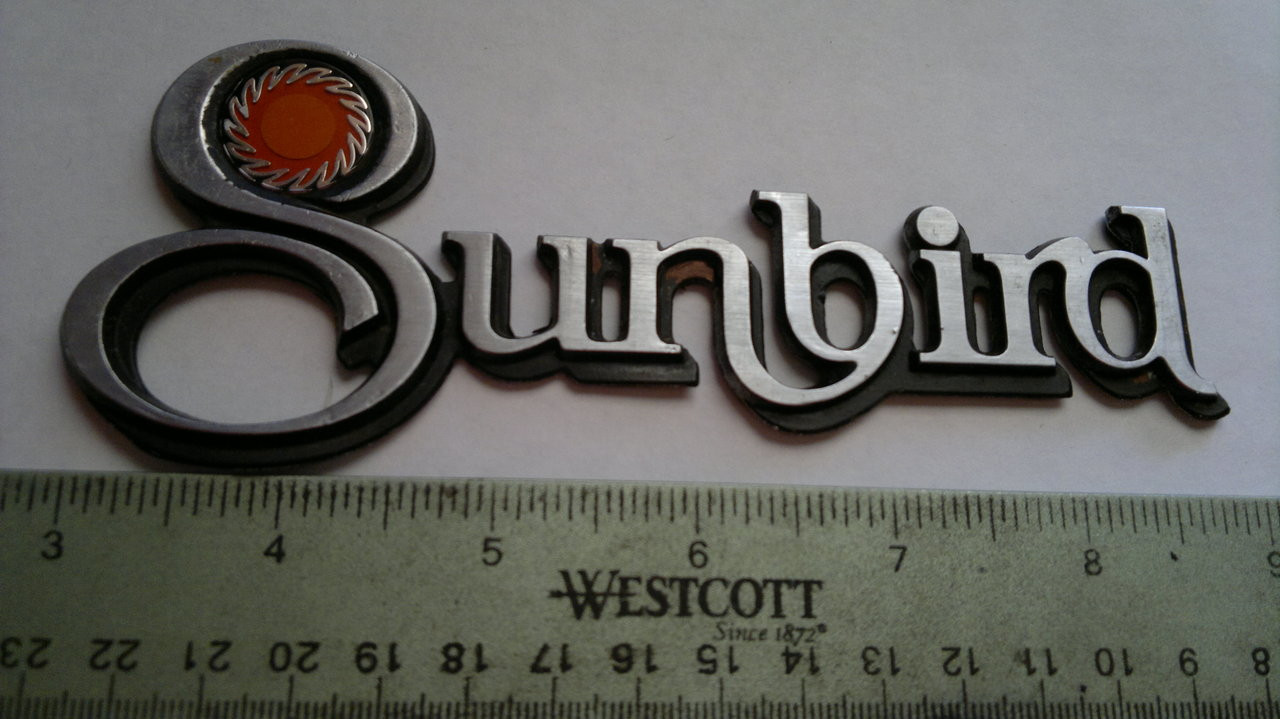 Original 1976-1977-1978-1979-1980 Pontiac Sunbird Fender Emblem-1976-1977-1978-1979-1980 Pontiac Sunbird Fender Badge

