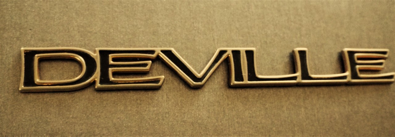 Original 1997-1998-1999 Cadillac Deville Door Emblem-Badge-Gold and Black