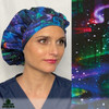 Green Scrubs - Bouffant Scrub Cap - Space Waves