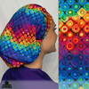 Another rear view of Green Scrubs Bouffant Scrub Hat side view- Light Bright