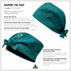 Green Scrubs - The Original Super Tie Hat - BW Floral