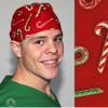 Green Scrubs - Modern Fit Tieback Hat - Candy Canes