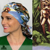 Green Scrubs - Tie Bonnet Scrub Hat - Krakatoa