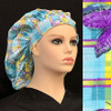 Green Scrubs - Tie Bonnet Hat - Butterfly Plaid