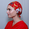 Green Scrubs - Modern Fit Super Tie Hat - Purr-fectly Red