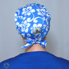 Green Scrubs - Modern Fit Super Tie Hat - Hibiscus Periwinkle (OVERSTOCK)