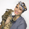 Green Scrubs - Modern Fit Super Tie Hat with Buttons - Kittens