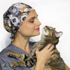 Green Scrubs - Modern Fit Super Tie Hat with Buttons - Kittens