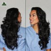 Green Scrubs - model with long hair