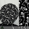 Green Scrubs - Tie Bouffant Surgical Hat - Dancing Skeletons