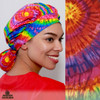 Green Scrubs - Tie Bouffant Scrub Hat - Tie Dye