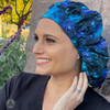 Green Scrubs - Tie Bonnet Scrub Hat with Terry - Galaxy