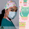 Green Scrubs - Skull Scrub Cap - Cacti Cats