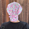 Rear view of Tie Bouffant Hat - Ribbons of Hope and Courage