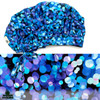 Green Scrubs - Tie Bonnet Scrub Hat with Terry - Lotsa Dots Blue