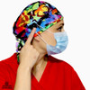 Green Scrubs - Skull Scrub Cap - Butterflies