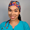 Green Scrubs - Skull Scrub Cap - Bright Swirls