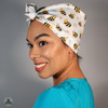 Green Scrubs - Modern Fit Super Tie Hat with Buttons - Bee Happy