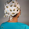 Green Scrubs - Modern Fit Super Tie Hat with Buttons - Bee Happy