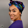 Green Scrubs - Modern Fit Super Tie Hat with Buttons - Space Waves