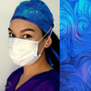 Green Scrubs - Skull Scrub Cap - Peaceful Whirls