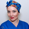Green Scrubs - Modern Fit Super Tie Hat with Buttons - Flaming Hibiscus