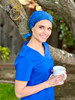 Green Scrubs - Modern Fit Super Tie Hat with  Buttons  - Mind Bending