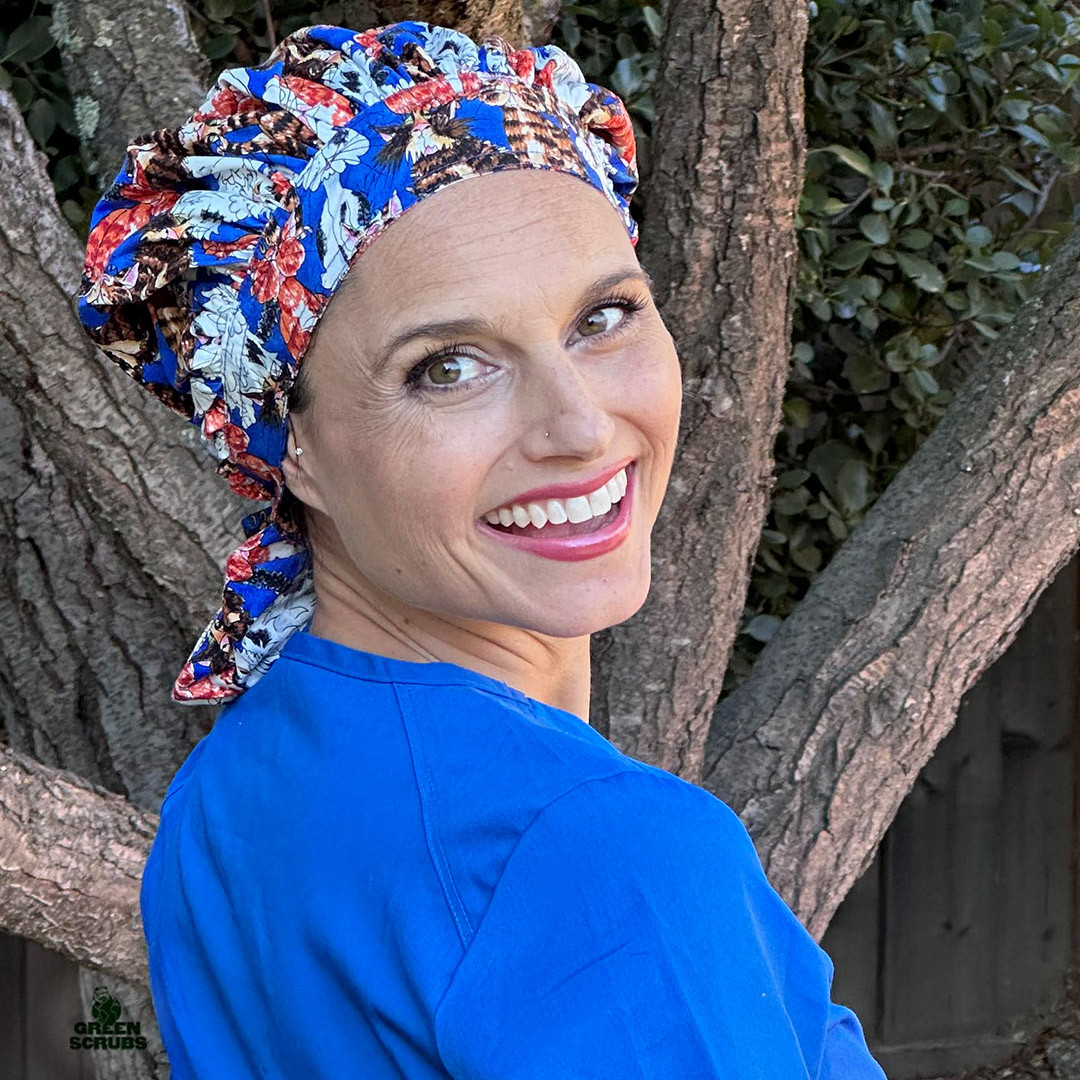 Alley Cats Tie Scrub Hats by Green Scrubs