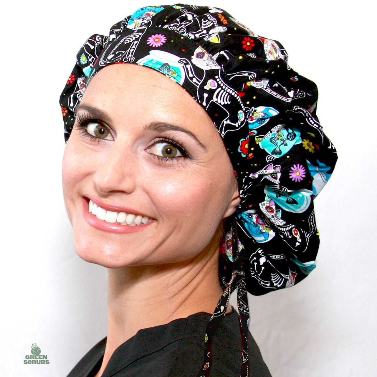 Soft Petals Bouffant Hat Scrub Hats by Green Scrubs