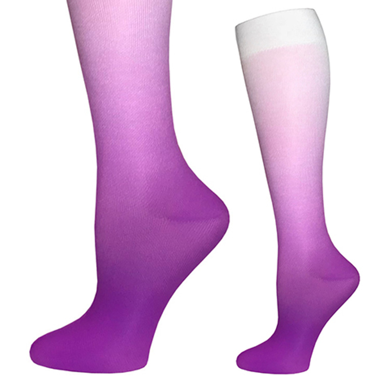 Prestige Medical 387 - 12 Soft Comfort Compression Socks - Purple Ombre