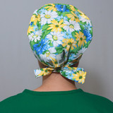 Green Scrubs - The Original Super Tie Hat - Yellow & White Daisies