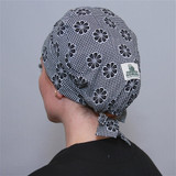 Green Scrubs - The Original Super Tie Hat - BW Floral