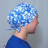 Green Scrubs - Modern Fit Super Tie Hat - Hibiscus Periwinkle (OVERSTOCK)