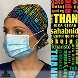 Green Scrubs - Skull Scrub Cap - Thank You