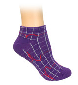 Prestige Medical 377 - Fashion Nurse Socks - Heartbeat EKG Purple