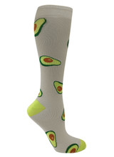 Prestige Medical 386 - 12" Premium Compression Socks - Avocados on Grey