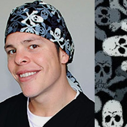 Hang 10 Surfer Navy Scrub Hats Surgical Caps by Green Scrubs at