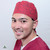 Green Scrubs - Tieback Hat - Crimson Poinsettias Green Scrubs - Tieback Hat - Crimson Poinsettias