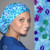 Green Scrubs - Bouffant Hat - Geo Circles Green Scrubs - Bouffant Hat - Geo Circles