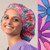 Green Scrubs - Bouffant Hat - Propeller Flowers Green Scrubs - Bouffant Hat - Propeller Flowers