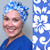 Green Scrubs - The Original Super Tie Hat - Hibiscus Periwinkle Green Scrubs - The Original Super Tie Hat - Hibiscus Periwinkle