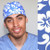 Green Scrubs - Modern Fit Tieback Hat - Hibiscus Periwinkle Green Scrubs - Modern Fit Tieback Hat - Hibiscus Periwinkle