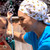 Green Scrubs - Tie Bonnet Hat - Bee Happy Green Scrubs - Tie Bonnet Hat - Bee Happy